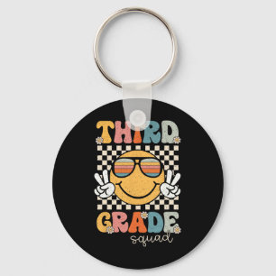 Third Grade Squad Retro Back To School 3rd Grade T Key Ring