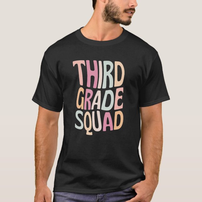Third Grade Squad Retro Teacher 3rd Grade Students T-Shirt (Front)