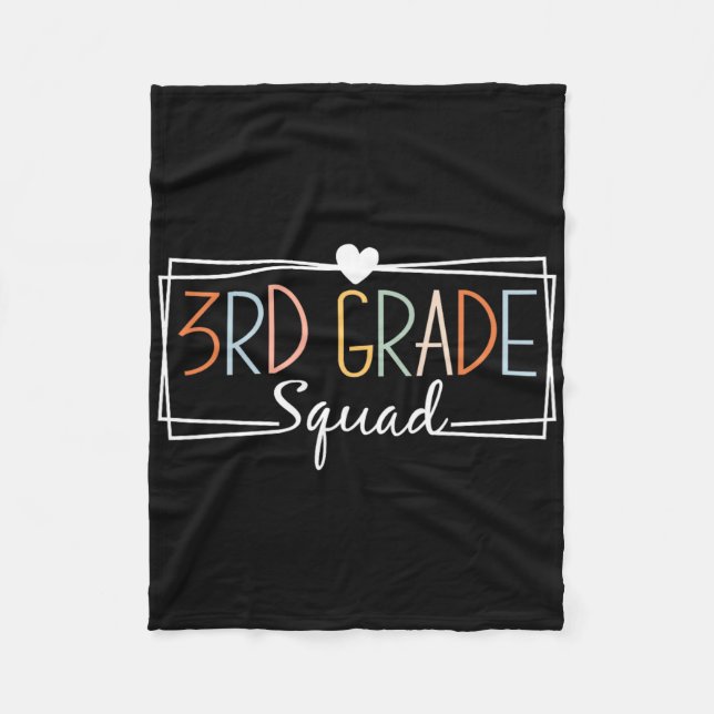 Third Grade Squad Teachers Kids 3rd Grade Byck To  Fleece Blanket (Front)