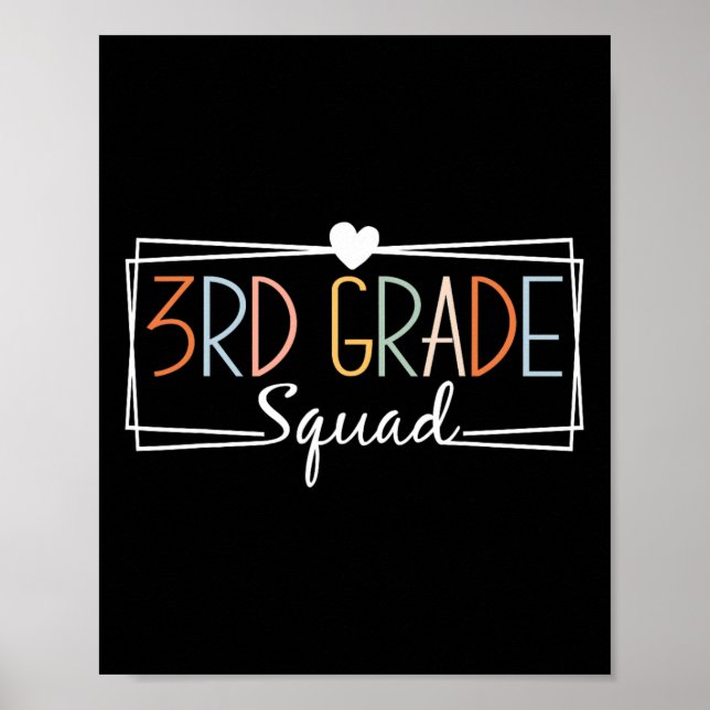 Third Grade Squad Teachers Kids 3rd Grade Byck To  Poster (Front)