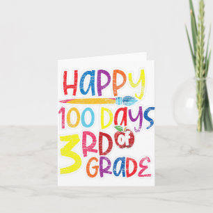 Third Grade Student Kids Gift 100 Days Of School Card