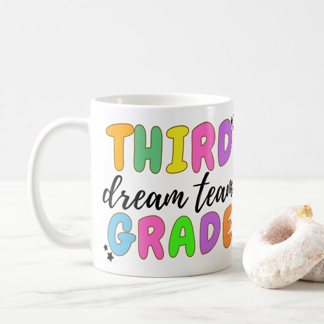 Third Grade Teacher, Back To School, Teacher Team Coffee Mug (With Donut)