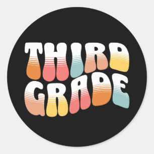 Third Grade Teacher Classic Round Sticker
