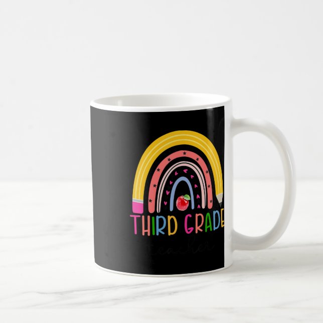 Third Grade Teacher Rainbow Teacher Back To School Coffee Mug (Right)