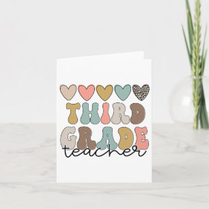 Third Grade Teacher Retro First Day Of School 3rd Card