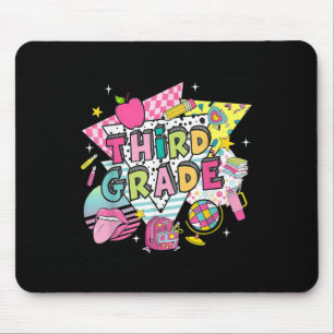 Third Grade Teacher Student Back To School Happy F Mouse Pad