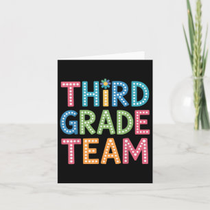 Third Grade Team Colourful Back To School Teacher  Card