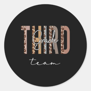 Third Grade Team Hello Byck To School Appreciation Classic Round Sticker