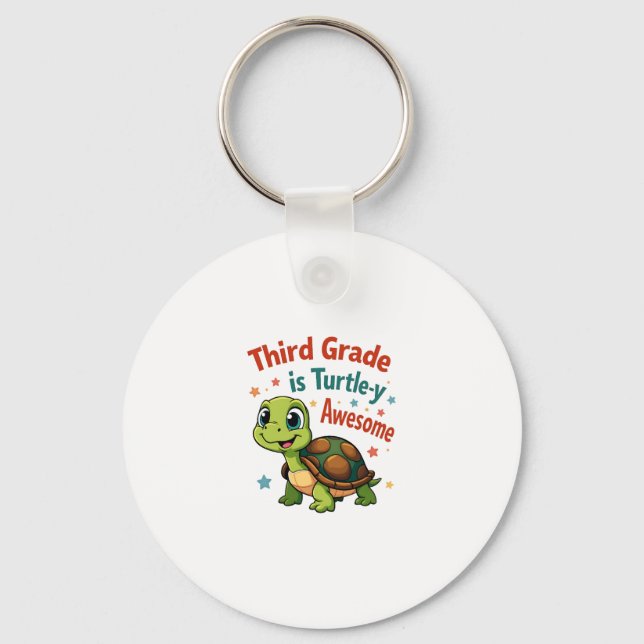 Third grade Turtle-y Awesome 3rd Grade Back to Sch Key Ring (Front)