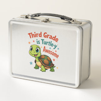 Third grade Turtle-y Awesome 3rd Grade Back to Sch Metal Lunch Box