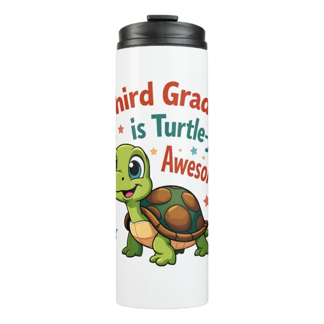 Third grade Turtle-y Awesome 3rd Grade Back to Sch Thermal Tumbler (Front)