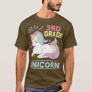 Third Grade Unicorn Cute 3rd Grade Outfit Back To T-Shirt