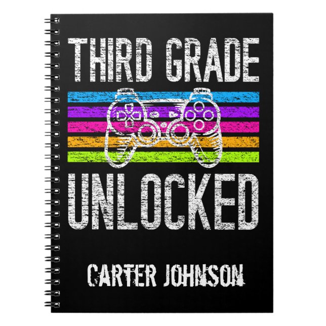  Third Grade Unlocked Back to School Personalised  Notebook (Front)