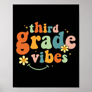 Third Grade Vibes 3rd Grade Team Retro 1st Day Of  Poster