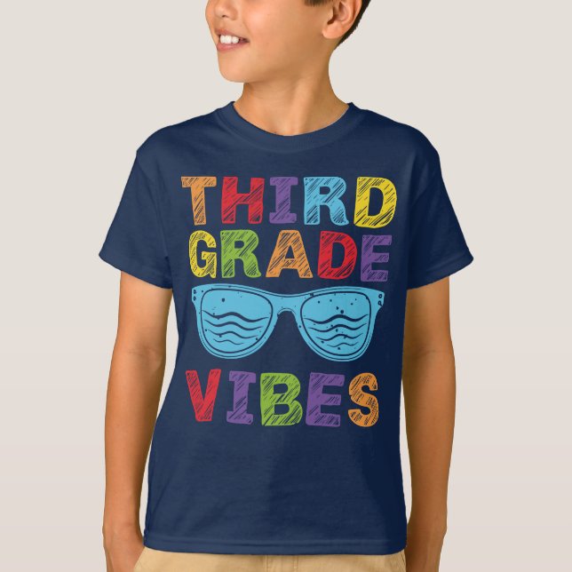 Third Grade Vibes - 3rd Grade Team Retro 1st Day T-Shirt (Front)