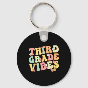Third Grade Vibes Hello Team 3rd Grade Teacher Kid Key Ring