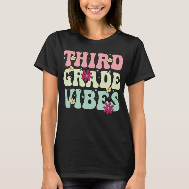 Third Grade Vibes Hello Team 3rd Grade Teacher Kid T-Shirt (Front)