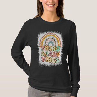 Third Grade Vibes Rainbow Bleached Retro 1st Day O T-Shirt