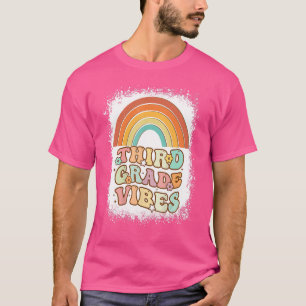 Third Grade Vibes Rainbow Bleached Retro 1st Day O T-Shirt