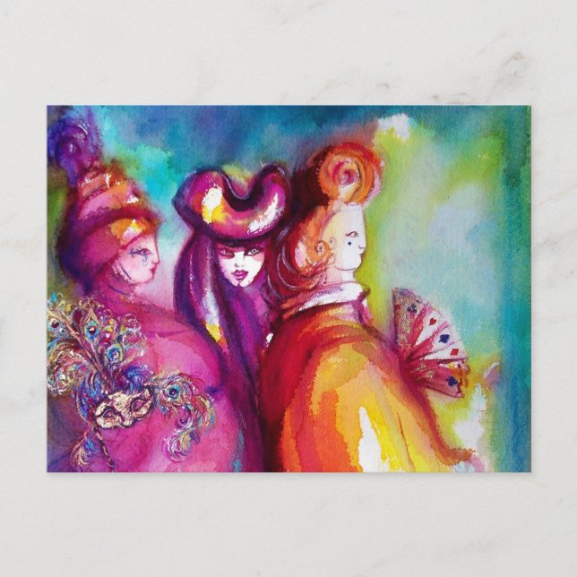 THIRD MASK / Venetian Masquerade Postcard (Front)