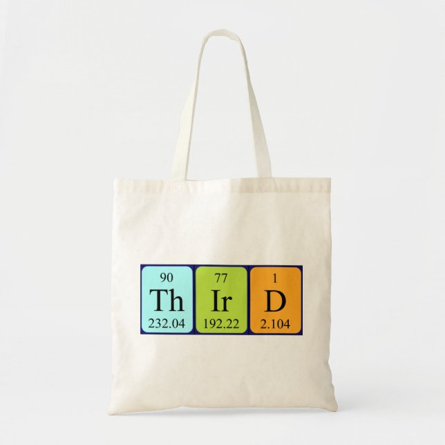 Third periodic table name tote bag (Front)