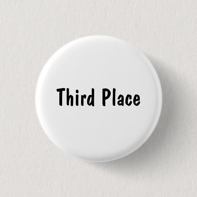 Third Place 3 Cm Round Badge (Front)