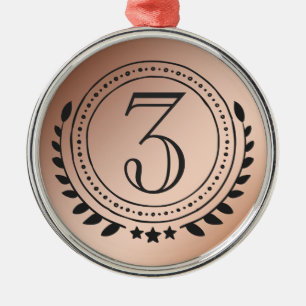 Third Place Honour Bronze Medal on Bronze Gradient Metal Tree Decoration