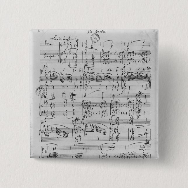 Third Sonata for piano and violin 15 Cm Square Badge (Front)