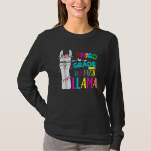 Third Team 3rd Grade Teacher Rainbow No Prob Llama T-Shirt