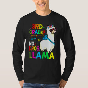 Third Team 3rd Grade Teacher Rainbow No Prob Llama T-Shirt