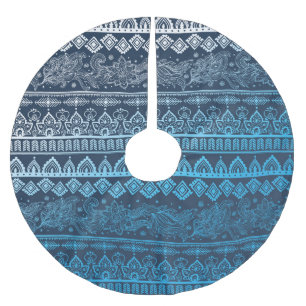 Third tribal ethnic, seamless pattern. brushed polyester tree skirt
