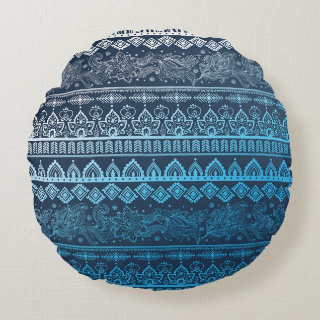 Third tribal ethnic, seamless pattern. round cushion (Front)