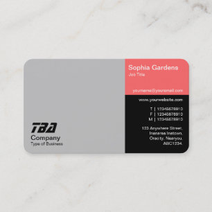 Thirds - Lt Grey, Tropical Pink and Black Business Card
