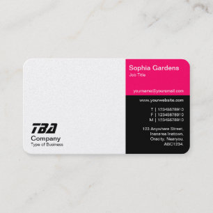 Thirds - White, Neon Red and Black (Gold) Business Card