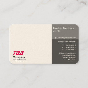 Thirds - White with Shades of Grey (Cream) Business Card
