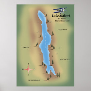 Thirlmere Reservoir Lake District Map Poster