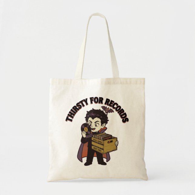 Thirsty for Records Tote Bag (Front)