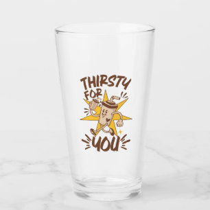 Thirsty For You Funny Romantic Retro Joke Glass