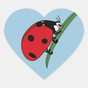 Thirsty Ladybug Heart Sticker