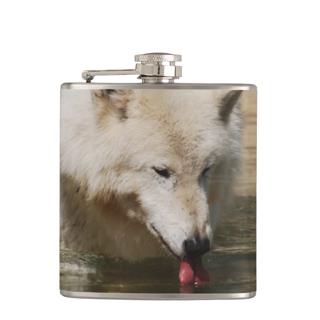 Thirsty Wolf Hip Flask (Front)