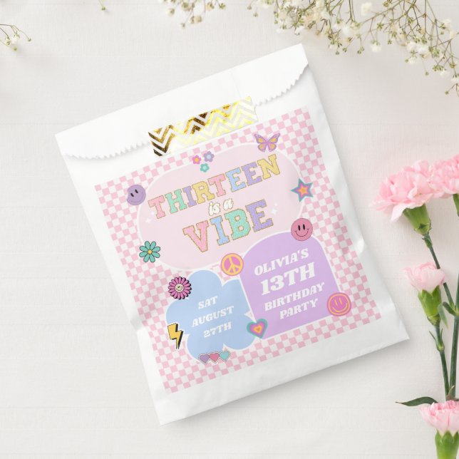Thirteen A Vibe Preppy Patch 13th Birthday Party Favour Bags (Sealed)