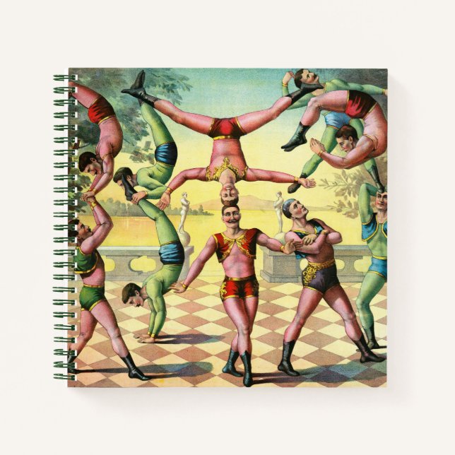 Thirteen Men Doing Acrobatics Notebook (Front)