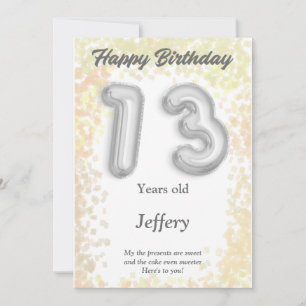 Thirteen year old Happy Birthday card