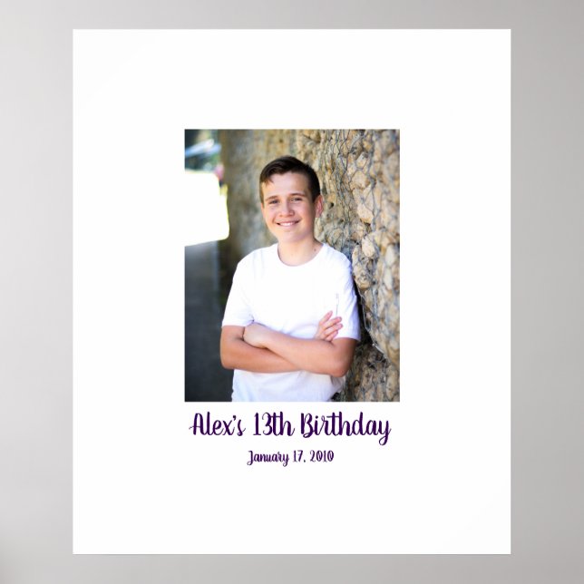 thirteenth birthday 13th Sign In Party Board 13 (Front)