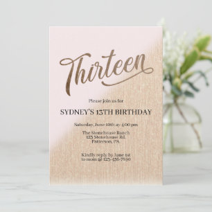 Thirteenth birthday, blush and gold, teen
