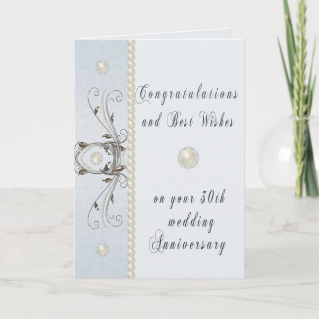 Thirtieth Wedding Anniversary Greeting Card (Front)