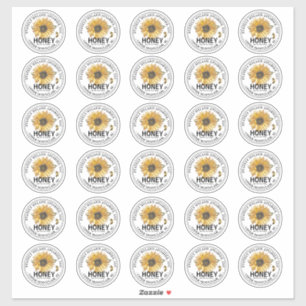 Thirty 2" Honey Sunflower Waterproof Mason Labels