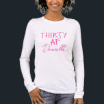 THIRTY AF Funny 30th Birthday Pink Tri-Blend Shirt<br><div class="desc">Celebrate turning 30 with bold confidence and a splash of sass. This custom “THIRTY AF” t-shirt features your name in playful pink script beneath the statement slogan — a fun and fabulous design perfect for brunches, birthday trips, or low-key nights with your favourite people. Soft, flattering, and unforgettable, this tee...</div>