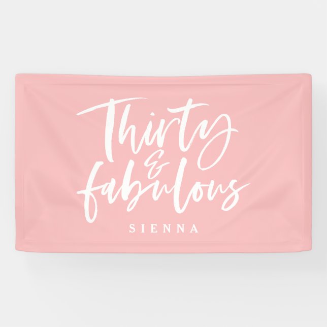 Thirty and fabulous birthday banner (Horizontal)