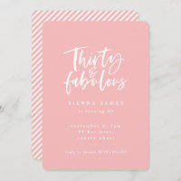 thirty and fabulous birthday party photo invite